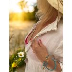 Mala - Amazonit nyaklánc matt, színes áasványokkal